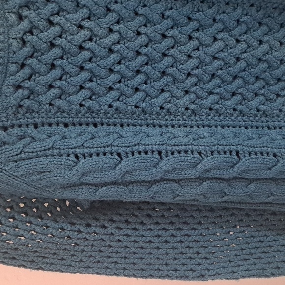 American Eagle Open Knit Sweater Teal Size Medium - Picture 4 of 7